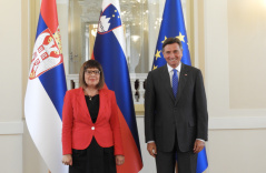2 July 2019 National Assembly Speaker Maja Gojkovic and Slovenian President Borut Pahor